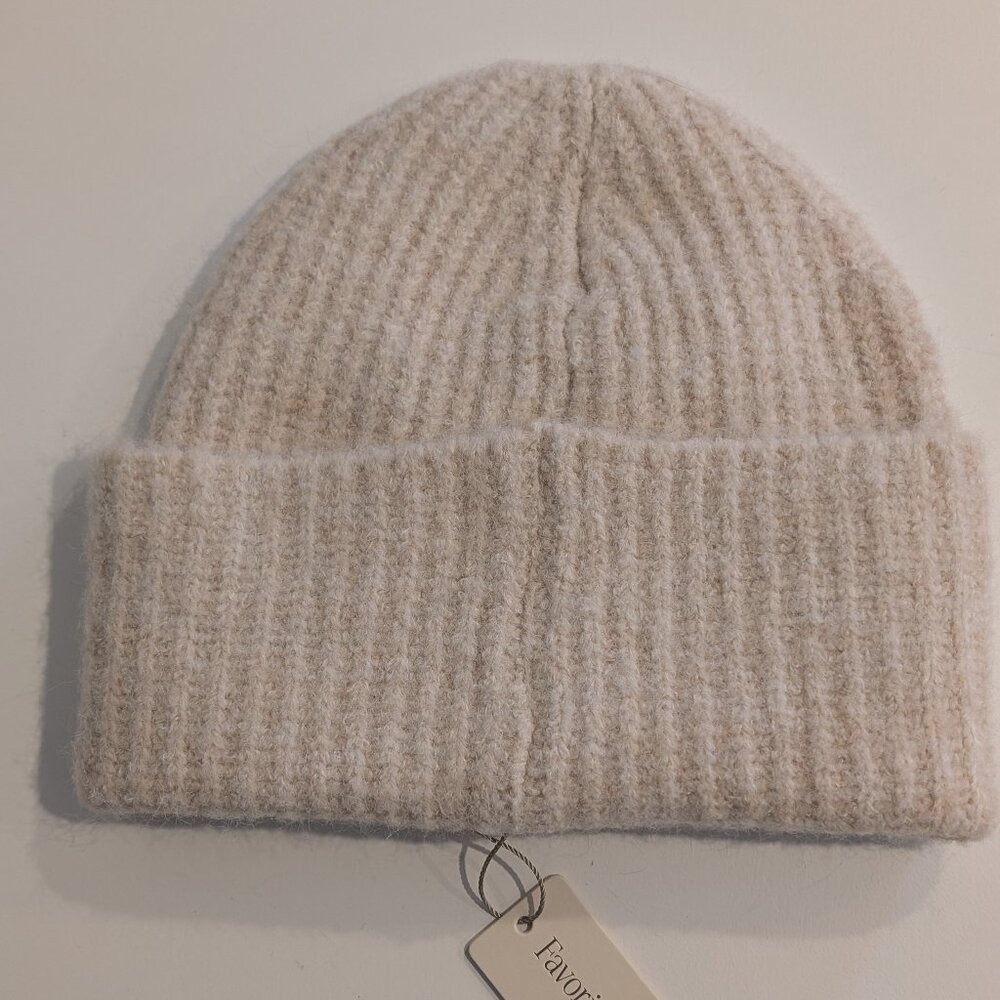 Favorite Daughter Ivory Logo Patch Rib Beanie - Picture 5 of 5